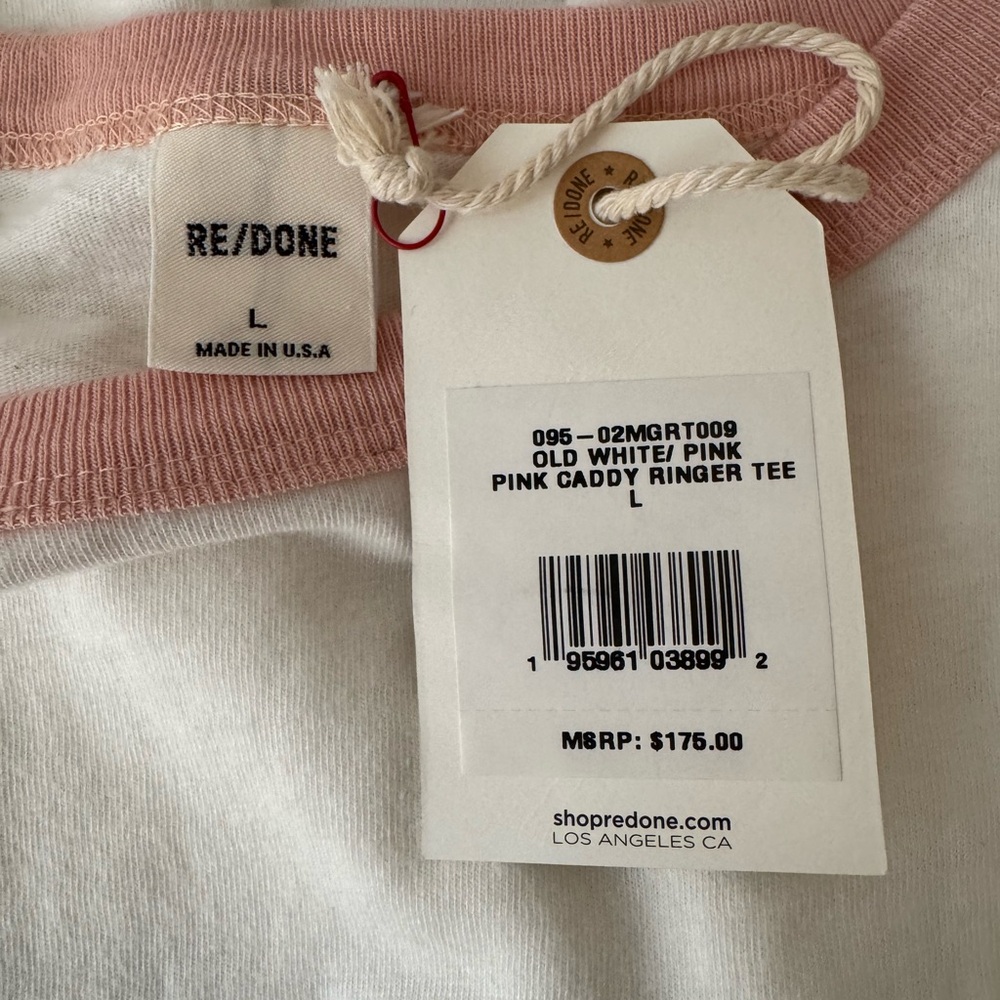 RE/DONE Pink Caddy Ringer Tee - Picture 9 of 12